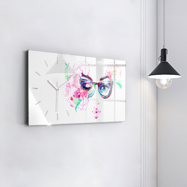 Orologio rettangolare Volto di una donna con gli occhiali