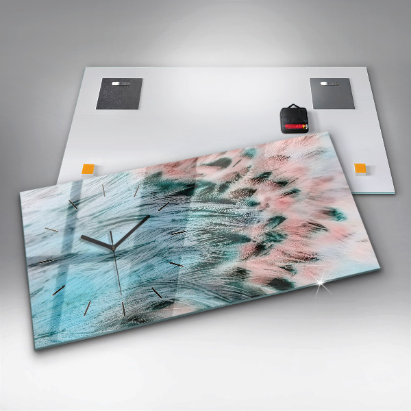 Orologio rettangolare Piume colorate