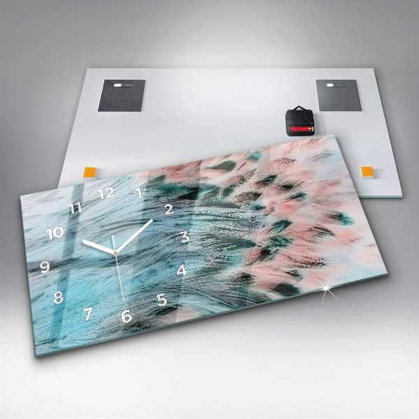 Orologio rettangolare Piume colorate