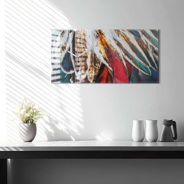 Orologio rettangolare Piume di uccello marrone chiaro