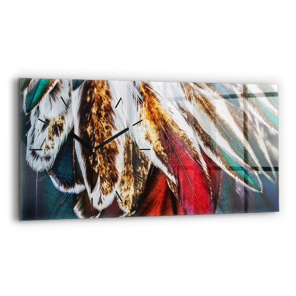 Orologio rettangolare Piume di uccello marrone chiaro