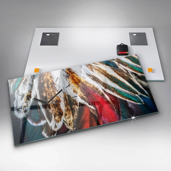 Orologio rettangolare Piume di uccello marrone chiaro