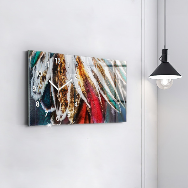 Orologio rettangolare Piume di uccello marrone chiaro