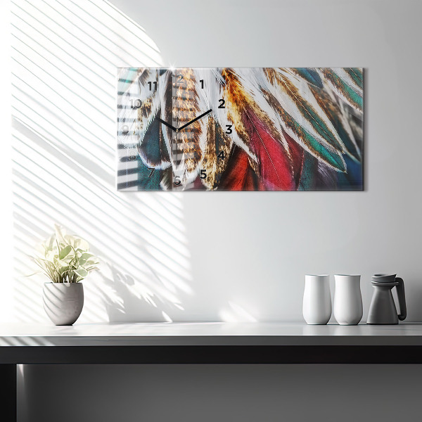 Orologio rettangolare Piume di uccello marrone chiaro