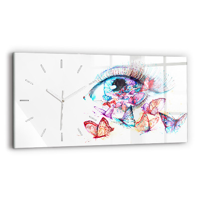 Orologio rettangolare Farfalle colorate con gli occhi