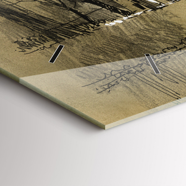 Orologio rettangolare Parco e alberi in seppia