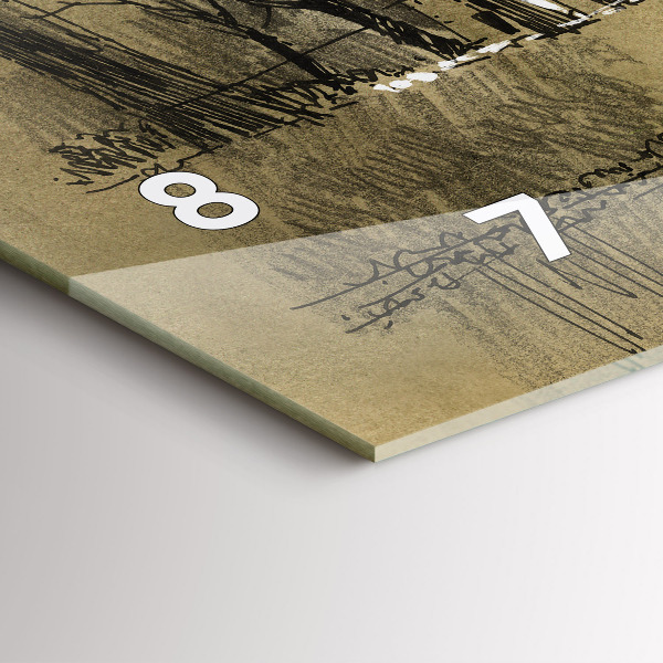 Orologio rettangolare Parco e alberi in seppia