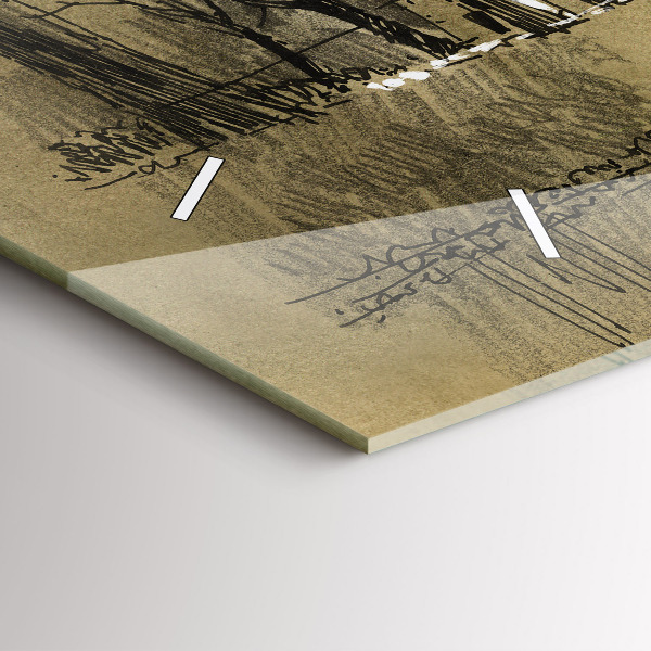 Orologio rettangolare Parco e alberi in seppia