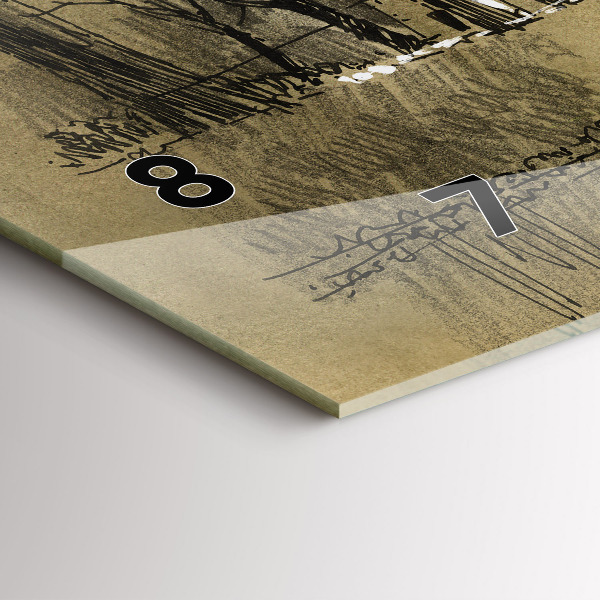 Orologio rettangolare Parco e alberi in seppia