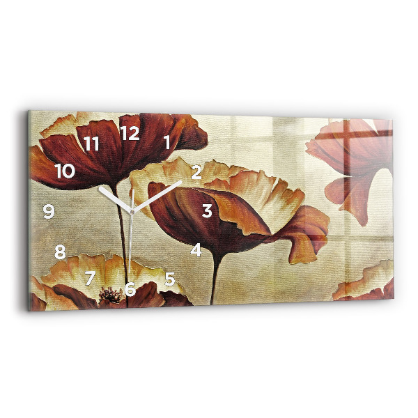 Orologio rettangolare Papaveri dipinti