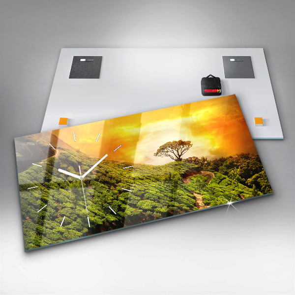 Orologio rettangolare Collina del tè