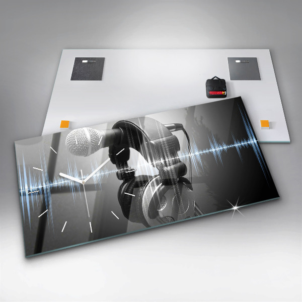 Orologio rettangolare Microfono e cuffie