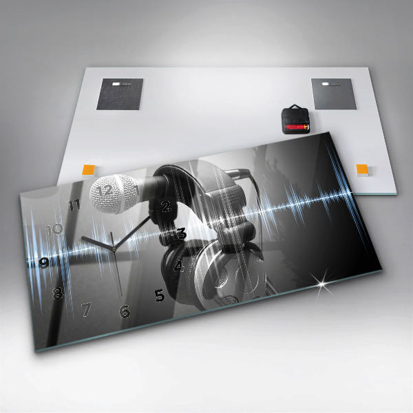 Orologio rettangolare Microfono e cuffie