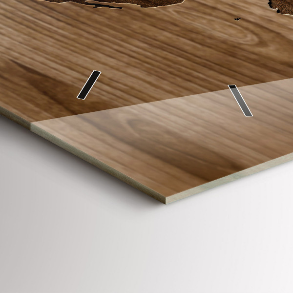 Orologio rettangolare Mappa del mondo su legno