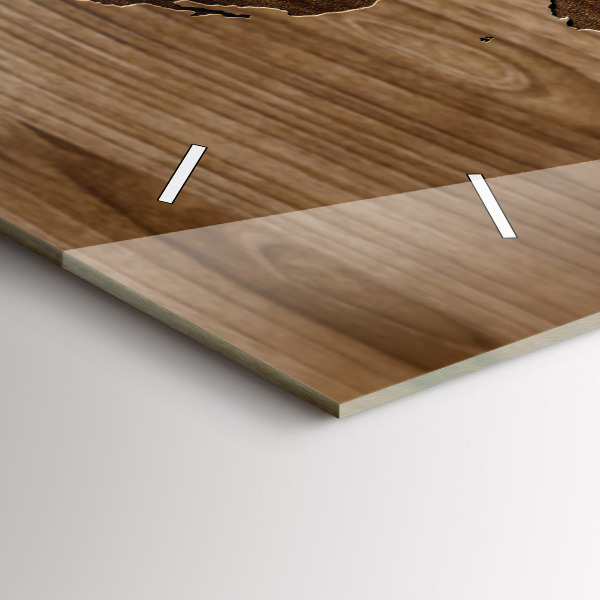 Orologio rettangolare Mappa del mondo su legno