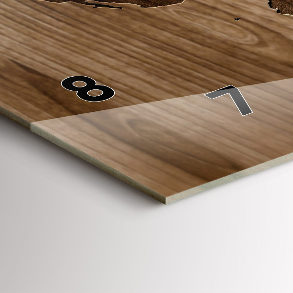 Orologio rettangolare Mappa del mondo su legno