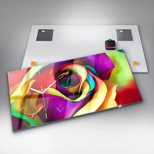 Orologio rettangolare Rosa arcobaleno