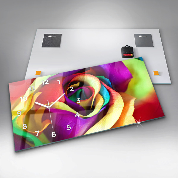 Orologio rettangolare Rosa arcobaleno