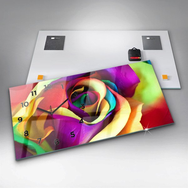 Orologio rettangolare Rosa arcobaleno