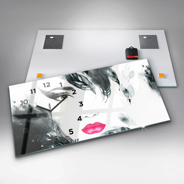 Orologio rettangolare Ritratto di una donna labbra rosse