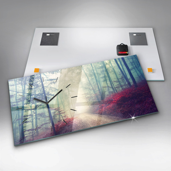 Orologio rettangolare Strada autunnale Foresta Nebbia