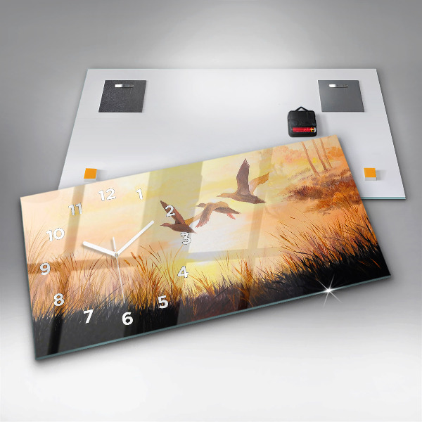Orologio rettangolare Gru al tramonto