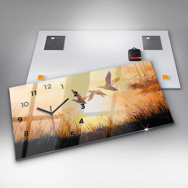 Orologio rettangolare Gru al tramonto
