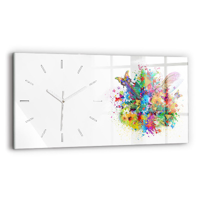 Orologi orizzontali Armonia floreale con farfalle
