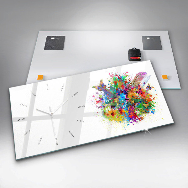 Orologi orizzontali Armonia floreale con farfalle