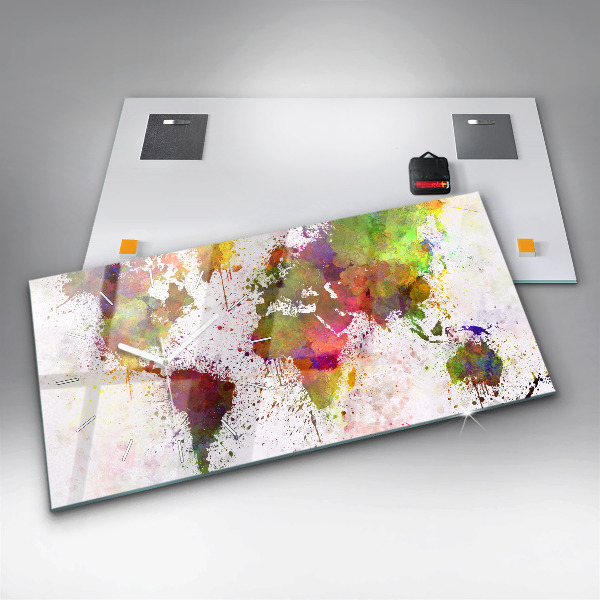 Orologi orizzontali Mappa del mondo ad acquerello