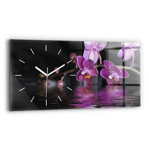 Orologio rettangolare Fiore di orchidea sull'acqua