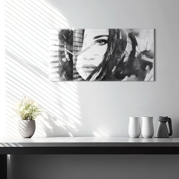 Orologi orizzontali Ritratto di donna acquerello