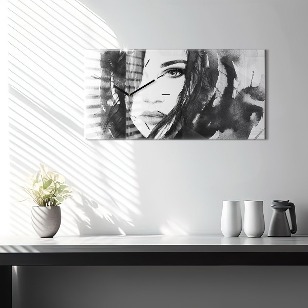 Orologi orizzontali Ritratto di donna acquerello