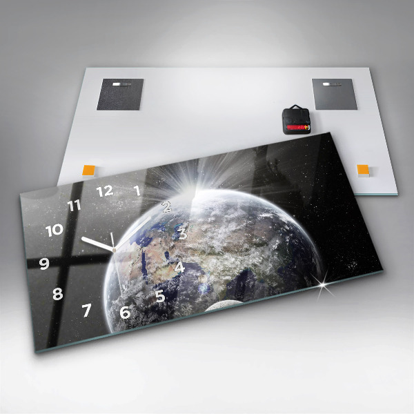 Orologio rettangolare Terra Luna Sole