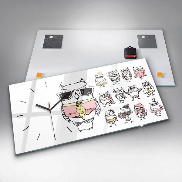 Orologi orizzontali Poster gufo d'epoca