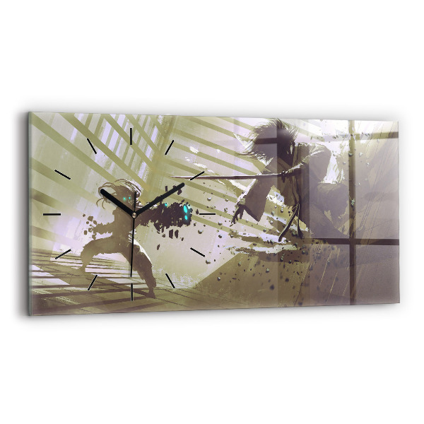 Orologi orizzontali Combattimento tra robot e samurai