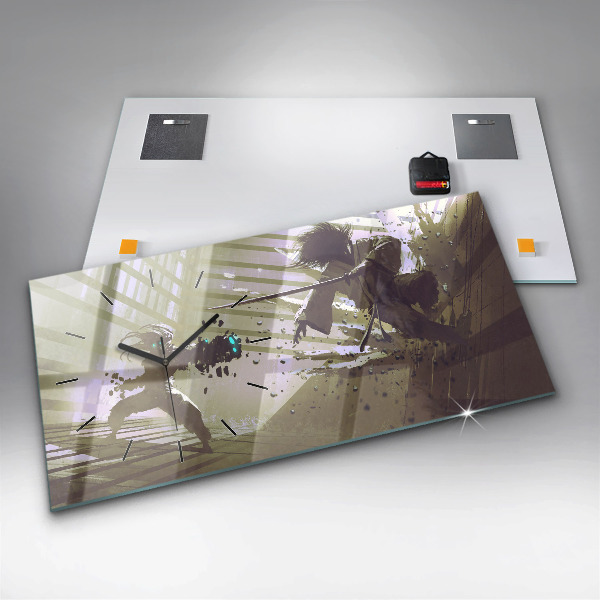 Orologi orizzontali Combattimento tra robot e samurai