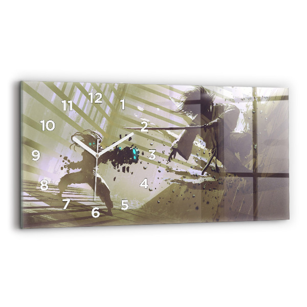 Orologi orizzontali Combattimento tra robot e samurai