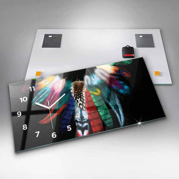 Orologi orizzontali Piume di uccelli colorate