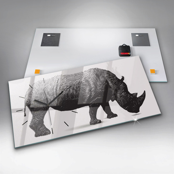 Orologi orizzontali Disegno lineare del rinoceronte