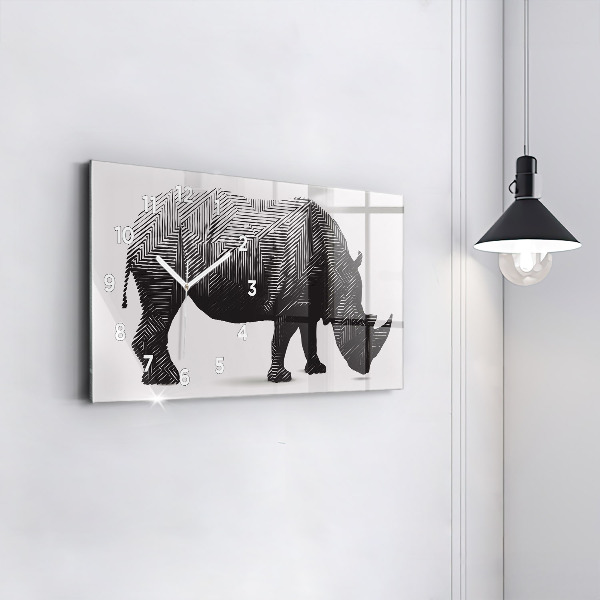 Orologi orizzontali Disegno lineare del rinoceronte