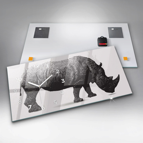 Orologi orizzontali Disegno lineare del rinoceronte