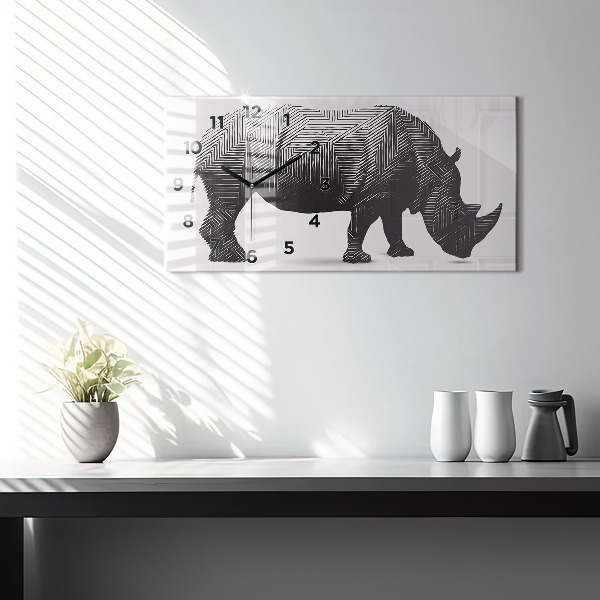 Orologi orizzontali Disegno lineare del rinoceronte