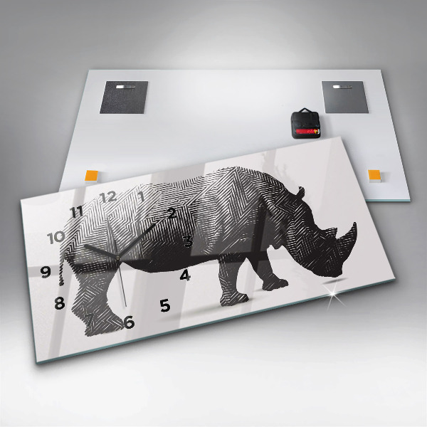 Orologi orizzontali Disegno lineare del rinoceronte