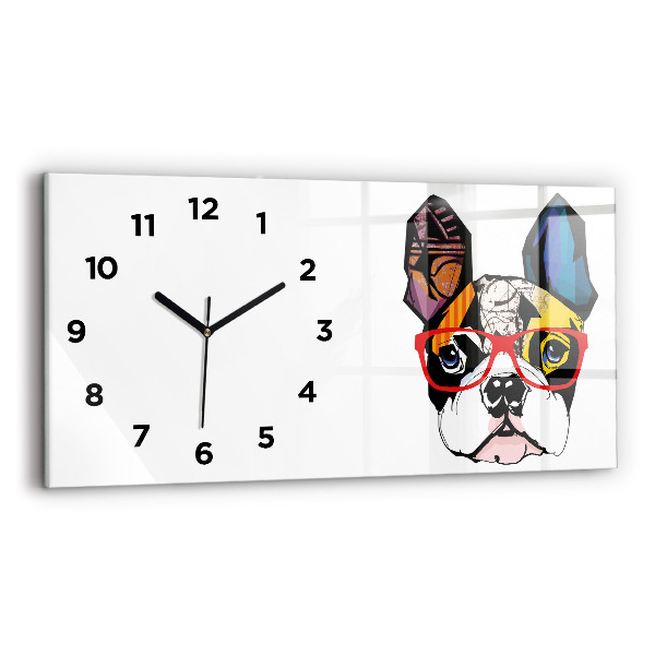 Orologi orizzontali Bulldog francese con gli occhiali