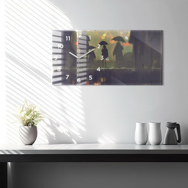 Orologi orizzontali Persone con ombrelli