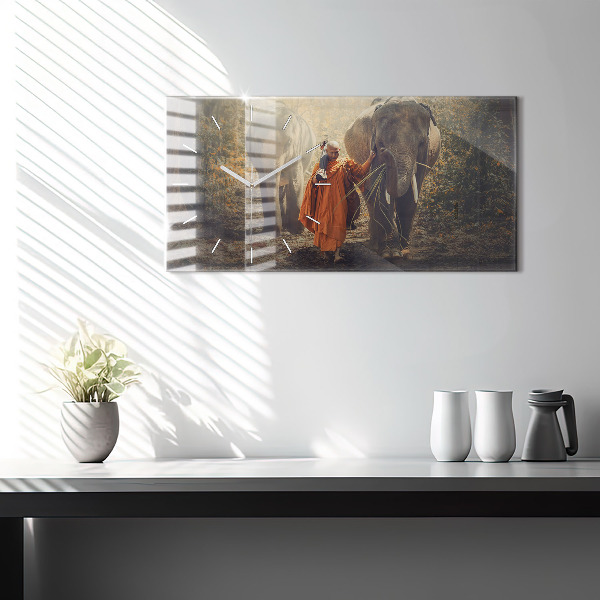 Orologi orizzontali Monaco che guida gli elefanti