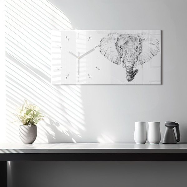 Orologi orizzontali Testa di elefante vettoriale