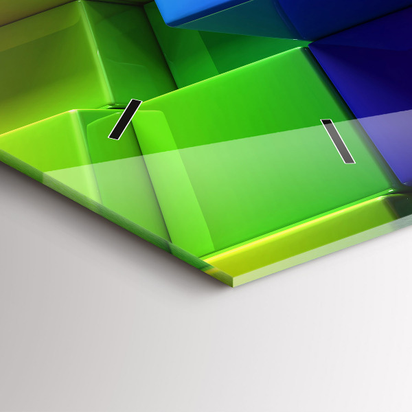 Orologio rettangolare Cubi colorati