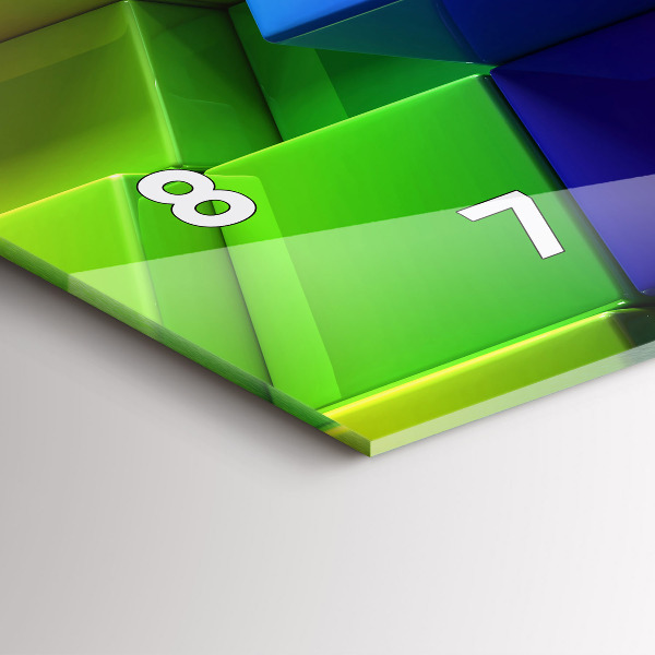 Orologio rettangolare Cubi colorati